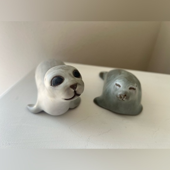 Andersen Design Studio | Pair Of 2 | Art Pottery Maine Blue Gray Seal Figurines - Picture 2 of 14
